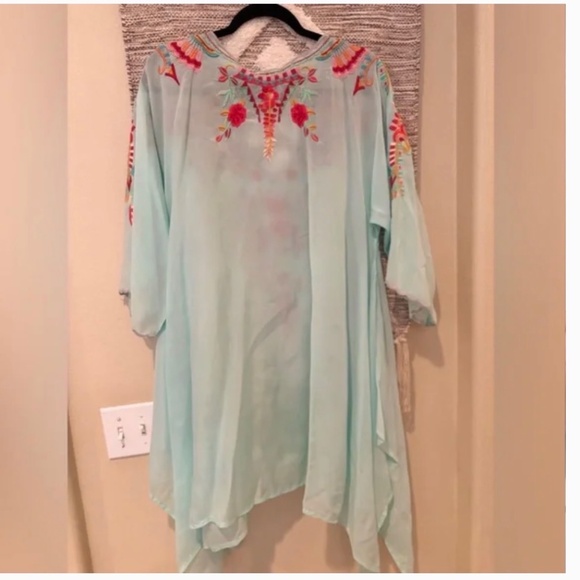 Johnny Was Boho Cleopatra Asymmetrical Tunic top - Picture 3 of 5